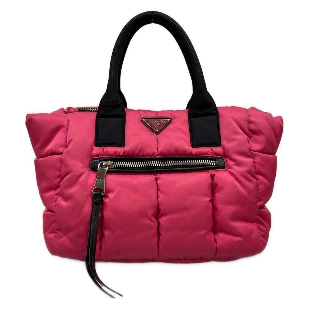 Prada Tessuto Bomber Tote Bag Pink Black